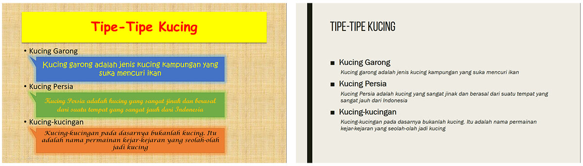 Contoh Interface Power Point norak vs rapi
