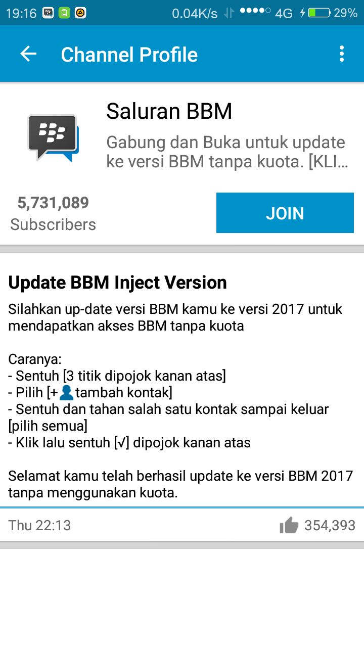 Channel BBM Gratis 2017