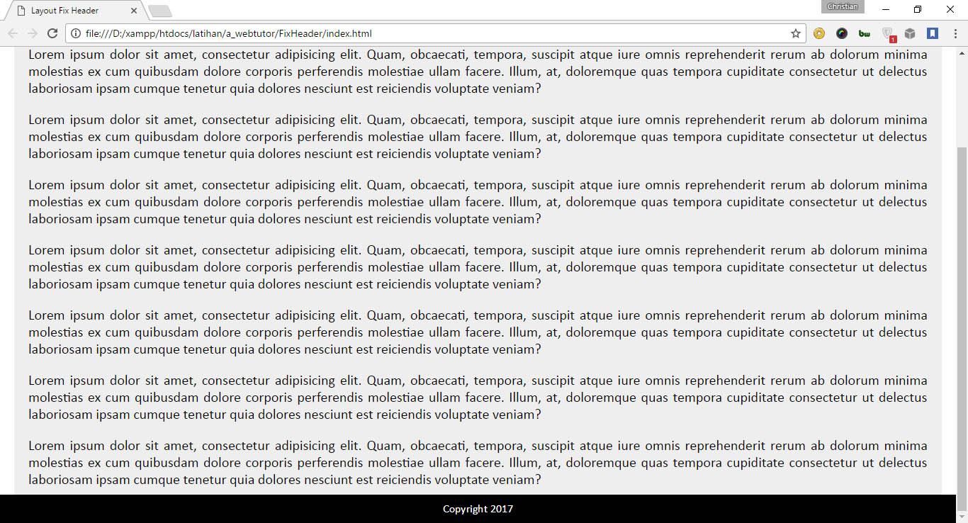 Fix Header Contoh Fluid