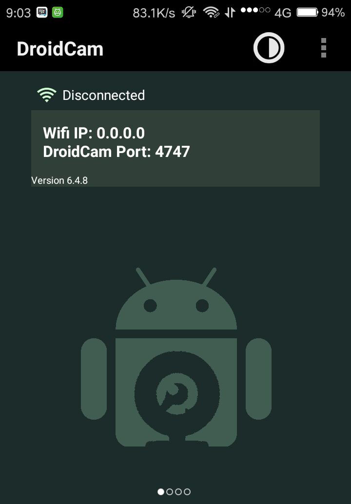 Tampilan DroidCam di Android
