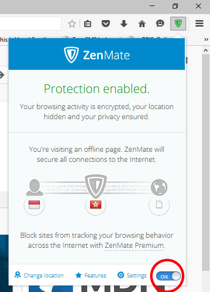 Zenmate Protection On atau Off