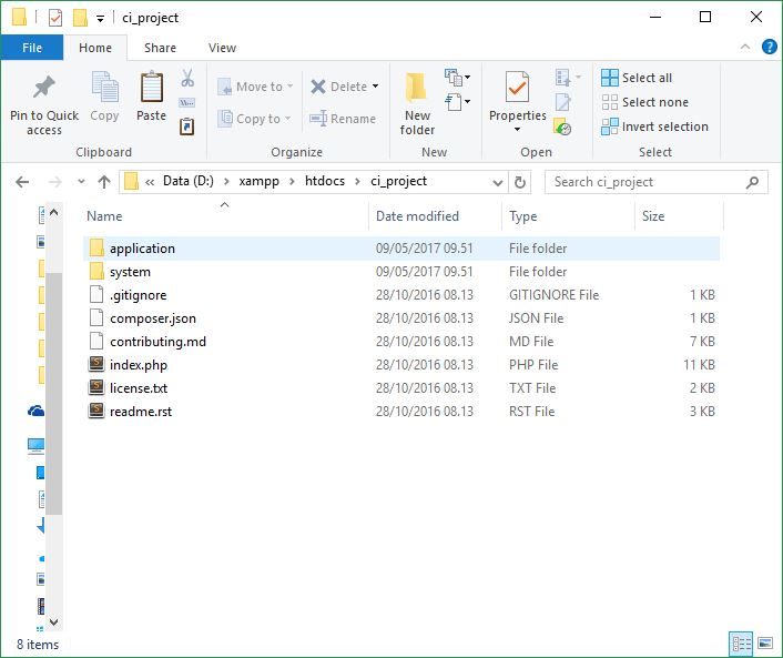 Direktori htdocs CodeIgniter