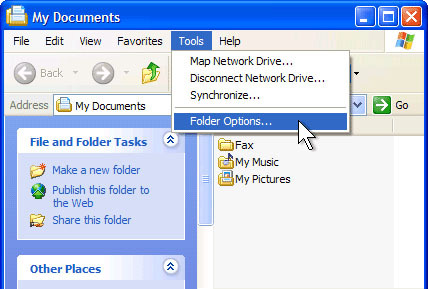 Folder Option Windows XP