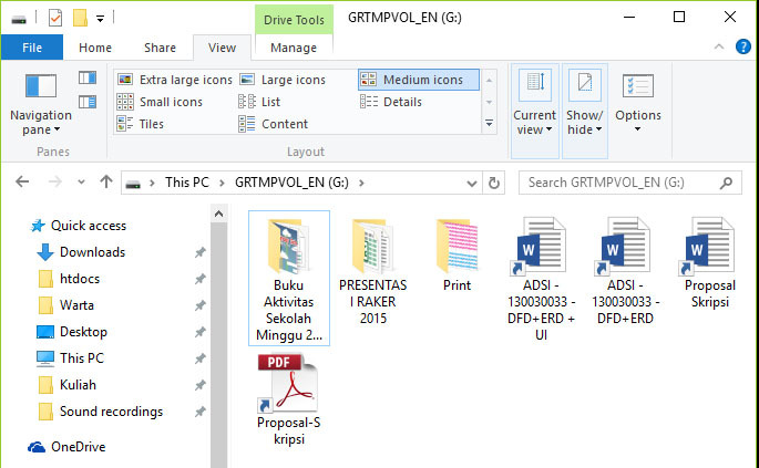 Settingan Folder Option Default 
